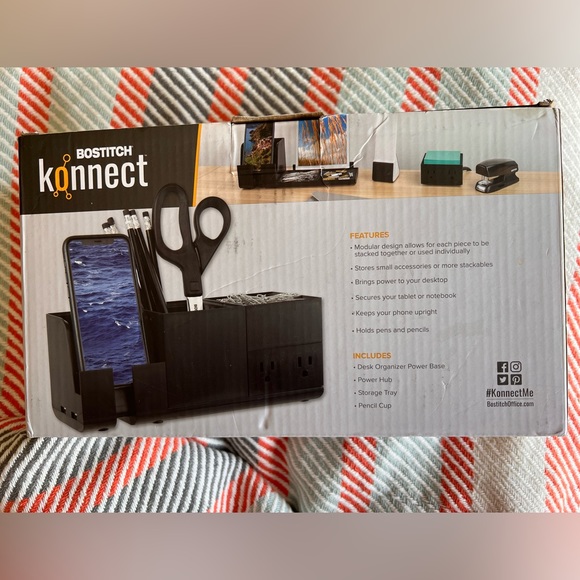 Bostitch Konnect Stackable Desk Organizer & Power Station, 4-Piece NWB! - Picture 3 of 3